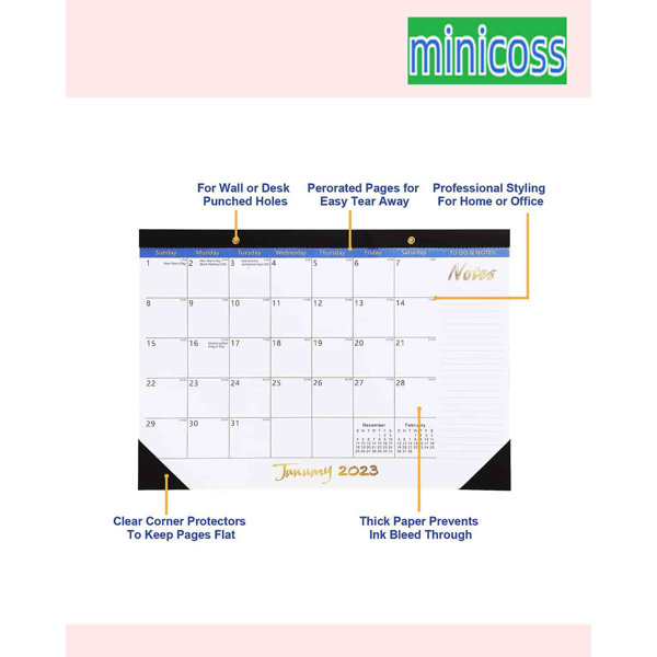 MINICOSS Large Desk Calendar 20232024 Wayfair Canada